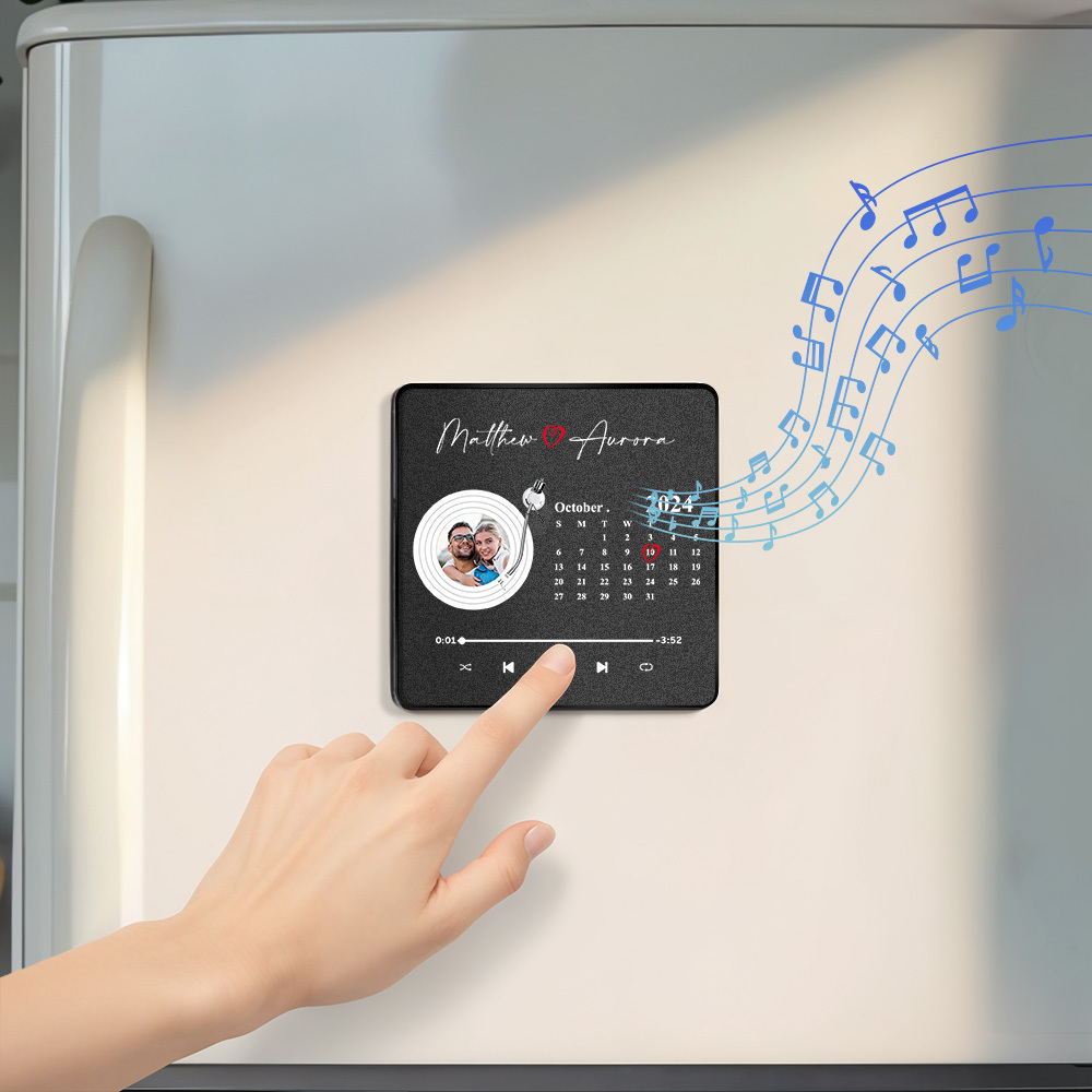 Personalized Music Fridge Magnet with Custom Name Funny Gift for Couples - yourphotoblanketuk