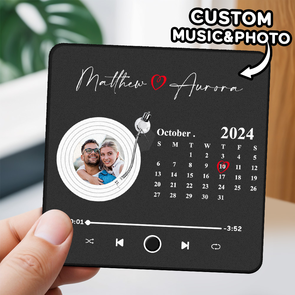 Customized Album Fridge Magnet Personalized Music Fridge Magnet Can Play Songs and Adjust Volume - yourphotoblanketuk