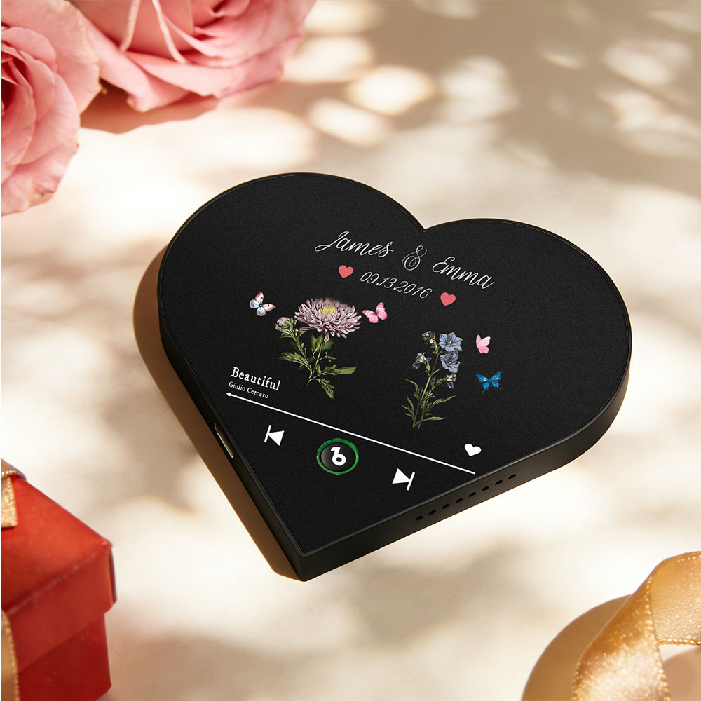 Custom Heart-Shaped Music Photo Fridge Magnet Romantic Gift for Couples Valentine's Day Gifts - yourphotoblanketuk