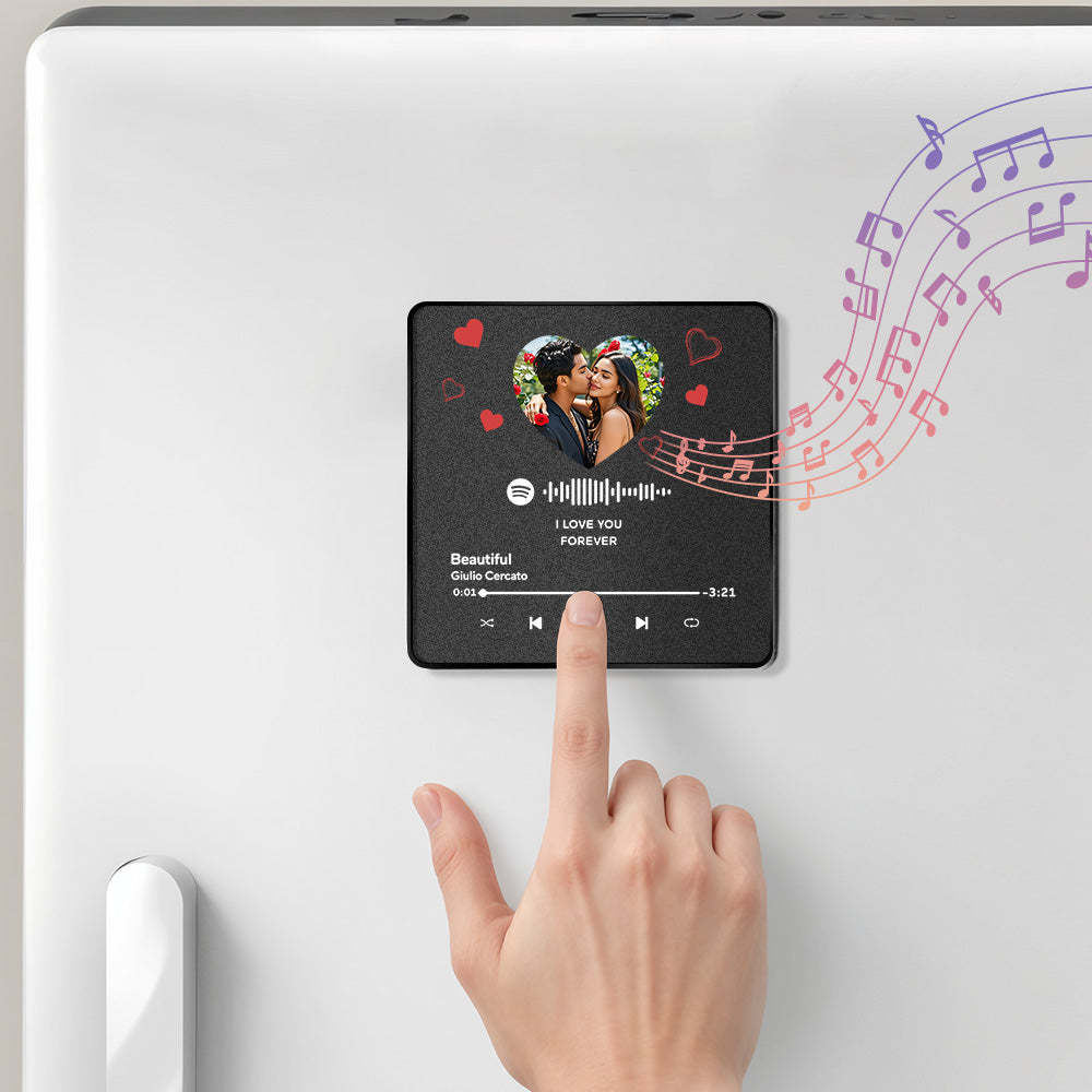 Customized Album Fridge Magnet Heart Personalized Photo Music Fridge Magnet Prp Can Play Songs Anniversary Gifts Ideas - yourphotoblanketuk