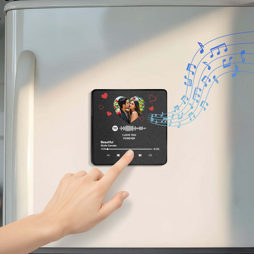Customized Album Fridge Magnet Heart Personalized Photo Music Fridge Magnet Prp Can Play Songs Anniversary Gifts Ideas - yourphotoblanketuk
