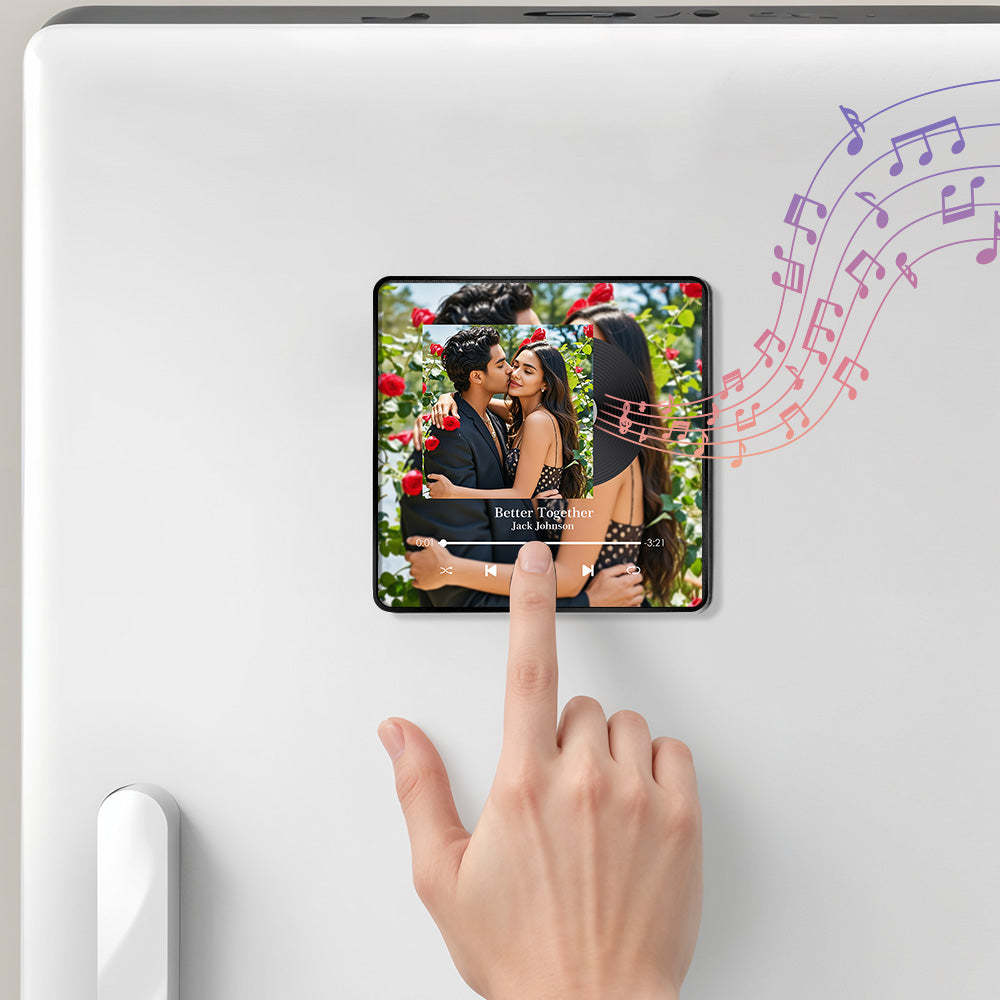 Customized Album Fridge Magnet Personalized Music Fridge Magnet Can Play Songs and Adjust Volume - yourphotoblanketuk