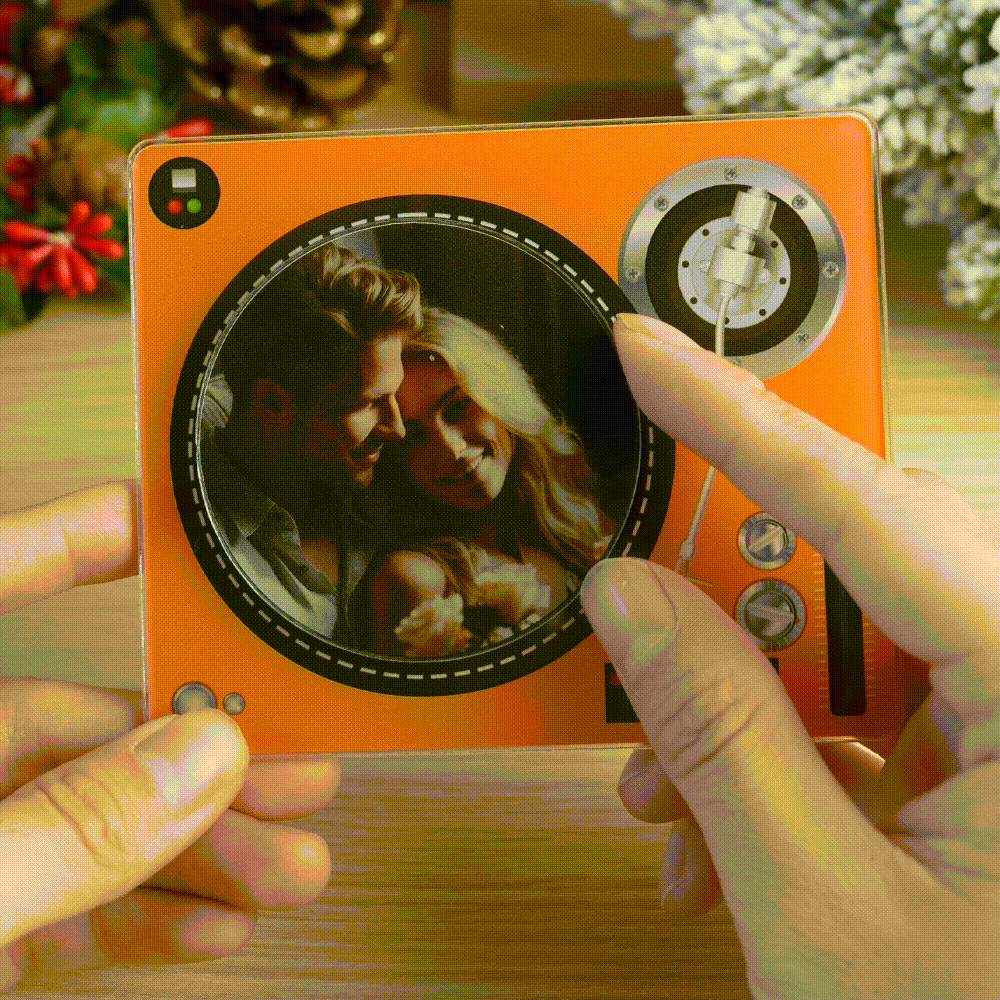 Custom Rotating Double Layer Acrylic Nfc Fridge Magnets With  Photos And Songs Magnetic Fridge Magnets - yourphotoblanketuk