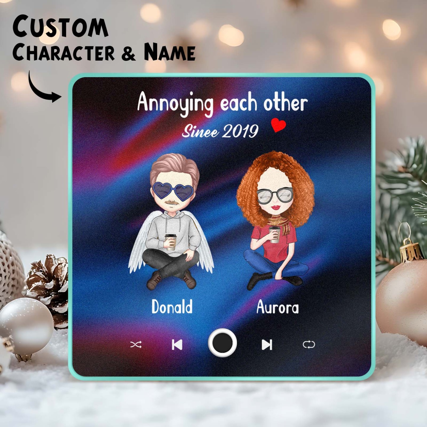 Custom Cartoon Character and Name Fridge Magnet Custom Album Music Fridge Magnet Photo Personalized Phone Music Fridge Magnet Pro You & Me We Got This - yourphotoblanketuk