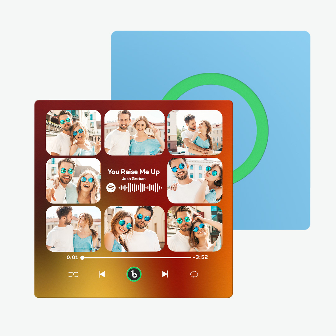 Personalized Music Fridge Magnet Can Plays Song FridgeBeats Pro Supports Bluetooth Connectivity Upgrade Photo Colorful Album Fridge Magnet 9 Photos Gifts for Valentine's Day - yourphotoblanketuk