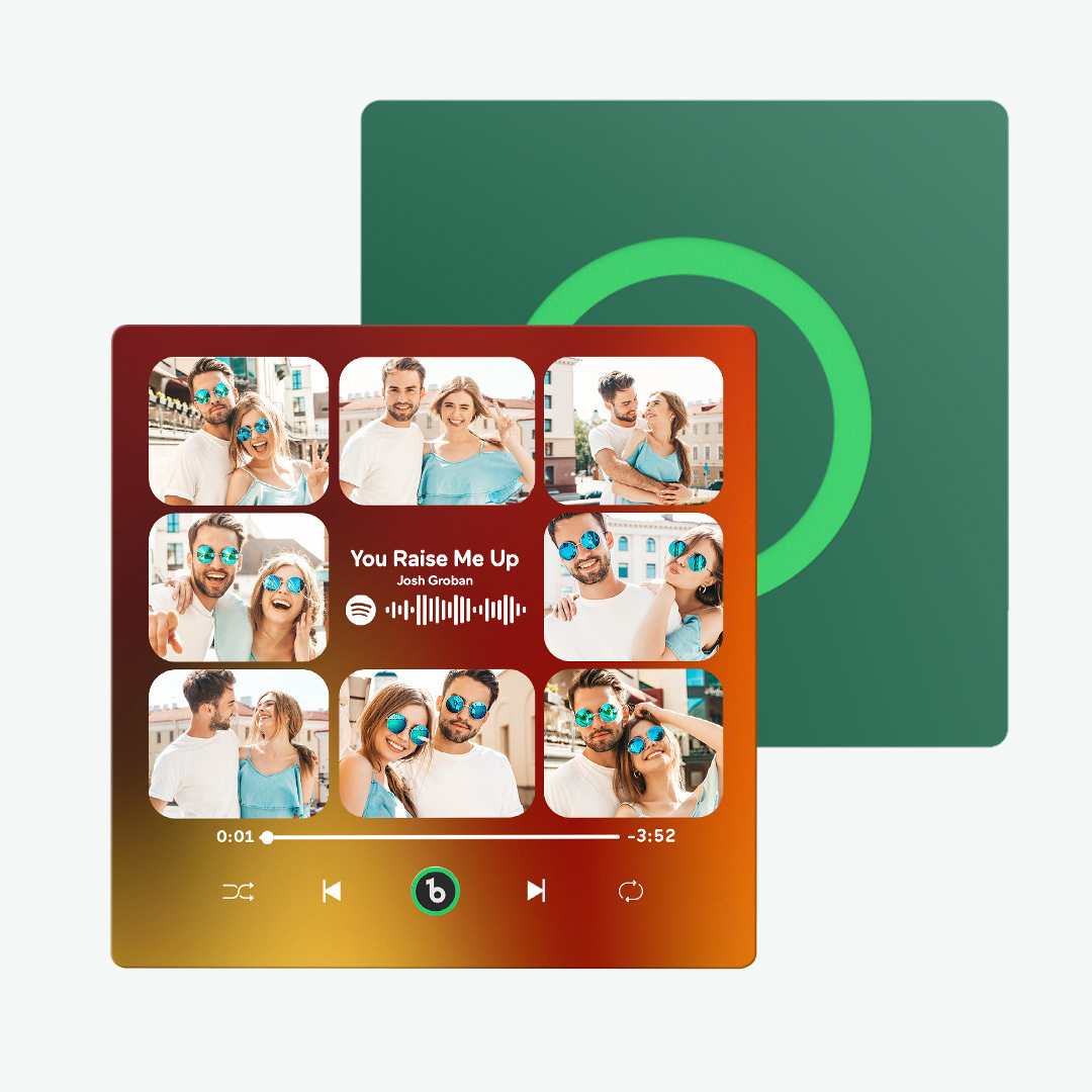 Personalized Music Fridge Magnet Can Plays Song FridgeBeats Pro Supports Bluetooth Connectivity Upgrade Photo Colorful Album Fridge Magnet 9 Photos Gifts for Valentine's Day - yourphotoblanketuk