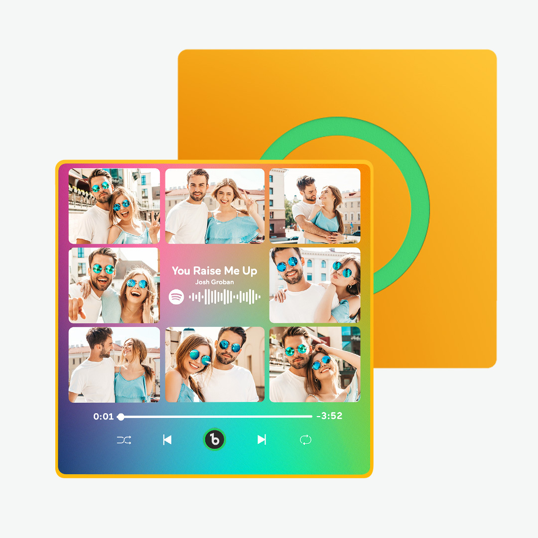 Personalized Music Fridge Magnet Can Plays Song FridgeBeats Pro Supports Bluetooth Connectivity Upgrade Photo Colorful Album Fridge Magnet 9 Photos Gifts for Valentine's Day - yourphotoblanketuk