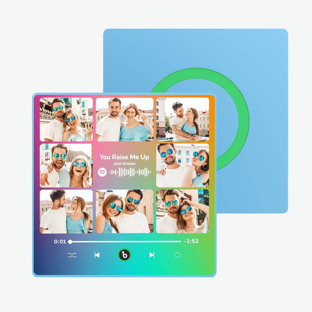 Personalized Music Fridge Magnet Can Plays Song FridgeBeats Pro Supports Bluetooth Connectivity Upgrade Photo Colorful Album Fridge Magnet 9 Photos Gifts for Valentine's Day - yourphotoblanketuk