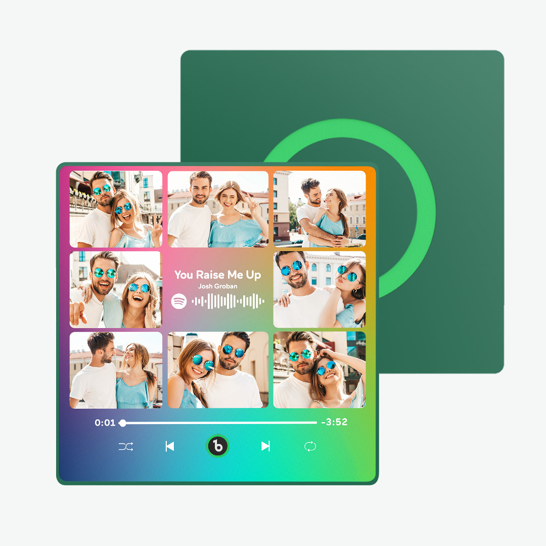 Personalized Music Fridge Magnet Can Plays Song FridgeBeats Pro Supports Bluetooth Connectivity Upgrade Photo Colorful Album Fridge Magnet 9 Photos Gifts for Valentine's Day - yourphotoblanketuk