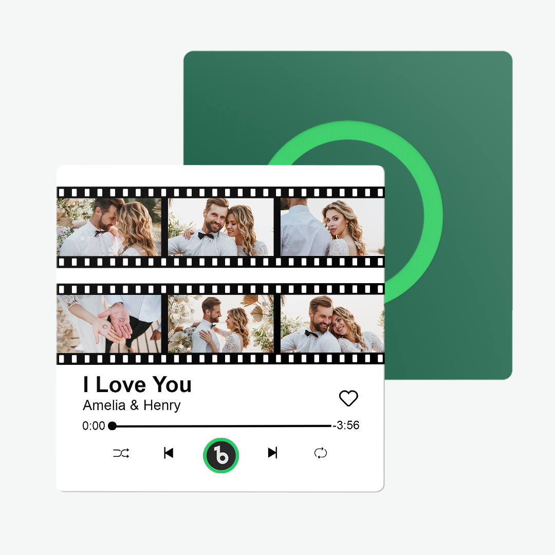 Custom Album Music Fridge Magnets Personalized Movie Style Photo Magnet for Refrigerator Can Play Song Customizable Pictures Magnets Memory Song Magnet Wedding Gift for Valentine's Day - yourphotoblanketuk