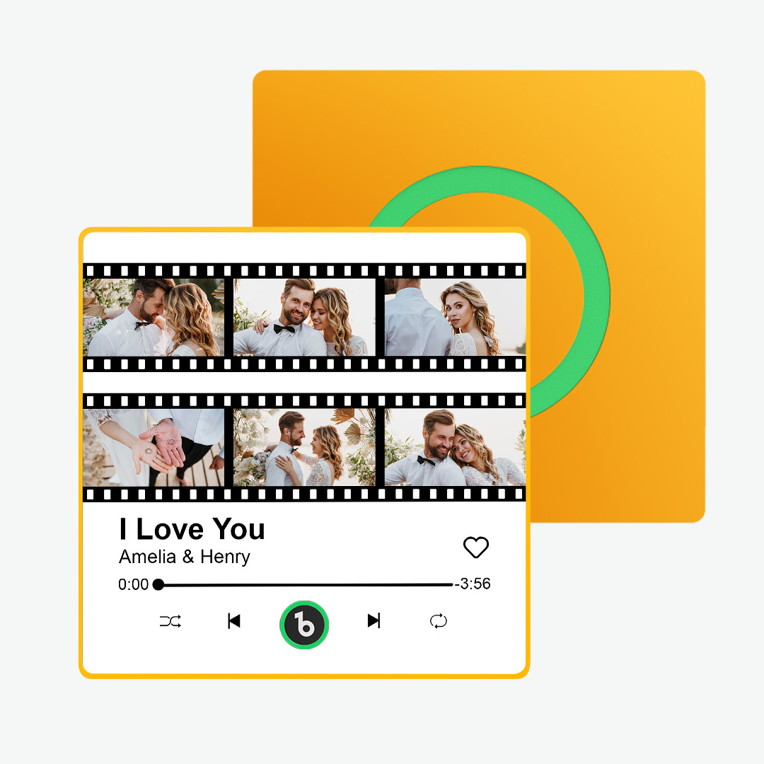 Custom Album Music Fridge Magnets Personalized Movie Style Photo Magnet for Refrigerator Can Play Song Customizable Pictures Magnets Memory Song Magnet Wedding Gift for Valentine's Day - yourphotoblanketuk