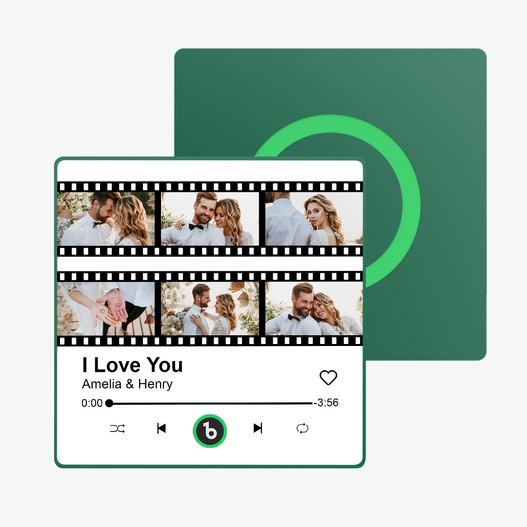 Custom Album Music Fridge Magnets Personalized Movie Style Photo Magnet for Refrigerator Can Play Song Customizable Pictures Magnets Memory Song Magnet Wedding Gift for Valentine's Day - yourphotoblanketuk