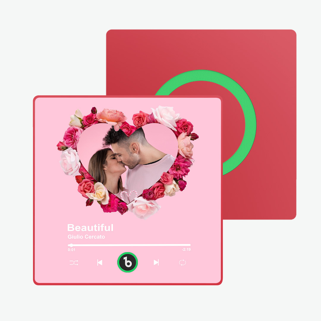 Custom Colorful Album Music Fridge Magnet Personalized Heart Shape Photo Music Fridge Magnet Can Plays Song Customizable Pictures Pink Memory Song Valentine's Day Gifts - yourphotoblanketuk