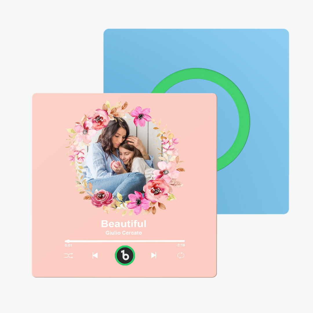 Custom Album Music Magnets for Refrigerator Personalized Memory Photo Magnets Can Play Song Pink Flowers Pictures Magnets Birthday Song Magnet for Mother Grandma - yourphotoblanketuk