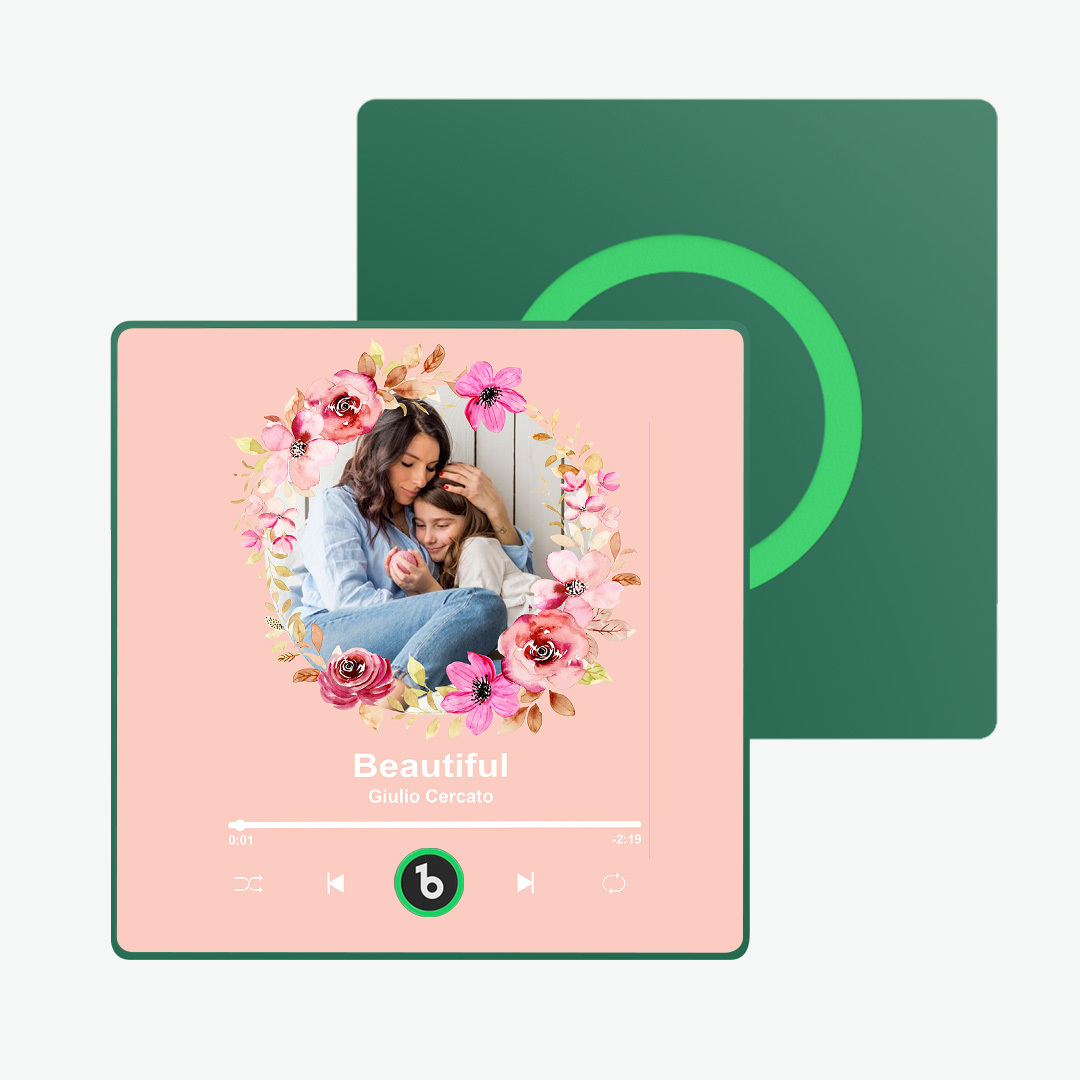 Custom Album Music Magnets for Refrigerator Personalized Memory Photo Magnets Can Play Song Pink Flowers Pictures Magnets Birthday Song Magnet for Mother Grandma - yourphotoblanketuk