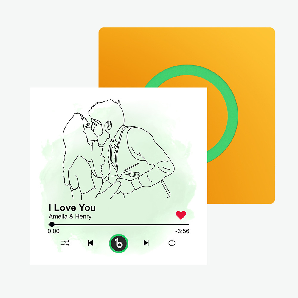 Customized Line Drawing Music Fridge Magnets Personalized Portrait from Photo Fridge Magnets Gift for Husband Wife Home Decor for Couples Valentine's Day Gifts - yourphotoblanketuk