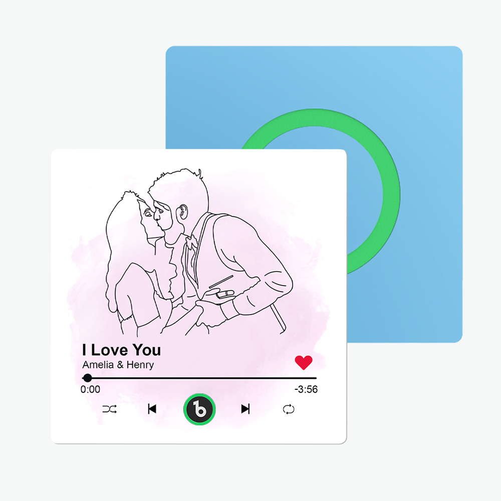 Customized Line Drawing Music Fridge Magnets Personalized Portrait from Photo Fridge Magnets Gift for Husband Wife Home Decor for Couples Valentine's Day Gifts - yourphotoblanketuk