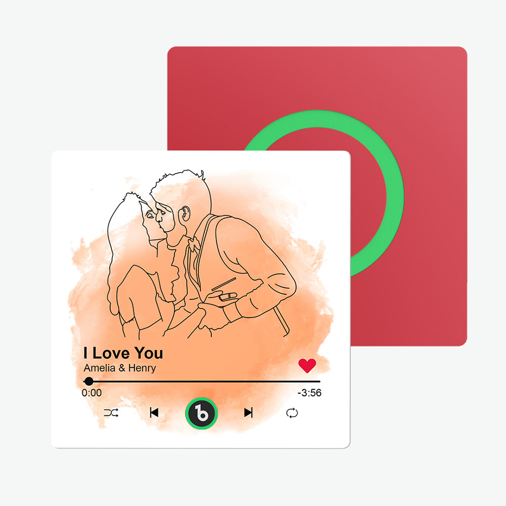 Customized Line Drawing Music Fridge Magnets Personalized Portrait from Photo Fridge Magnets Gift for Husband Wife Home Decor for Couples Valentine's Day Gifts - yourphotoblanketuk