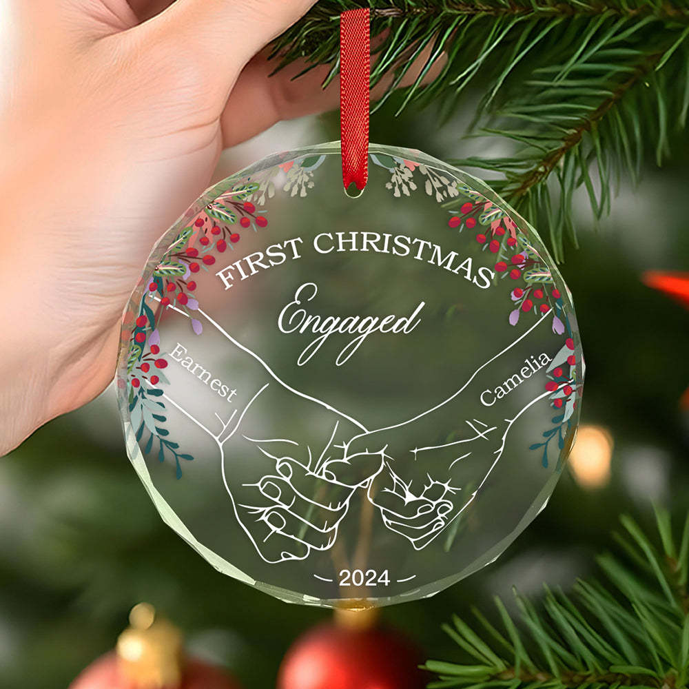 Personalized Holding Hands Ornament First Christmas Ornament Gift for Couple - yourphotoblanketuk
