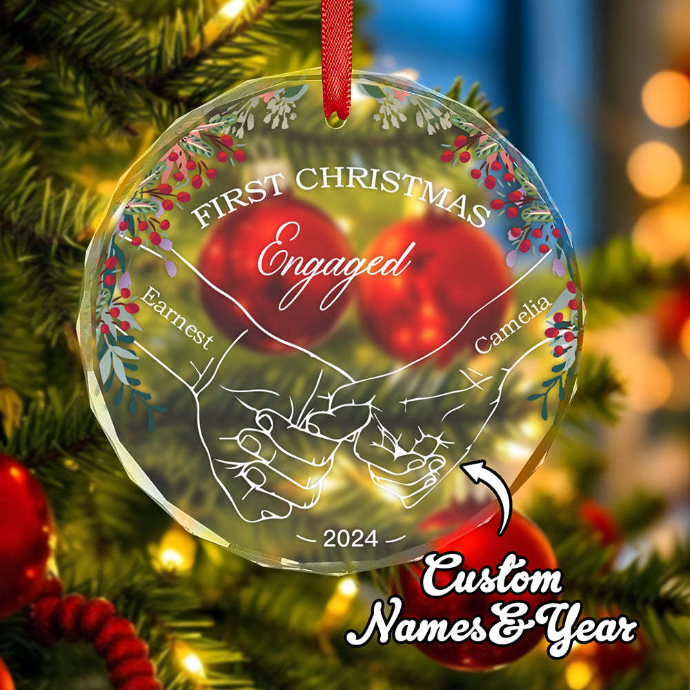 Personalized Holding Hands Ornament First Christmas Ornament Gift for Couple - yourphotoblanketuk