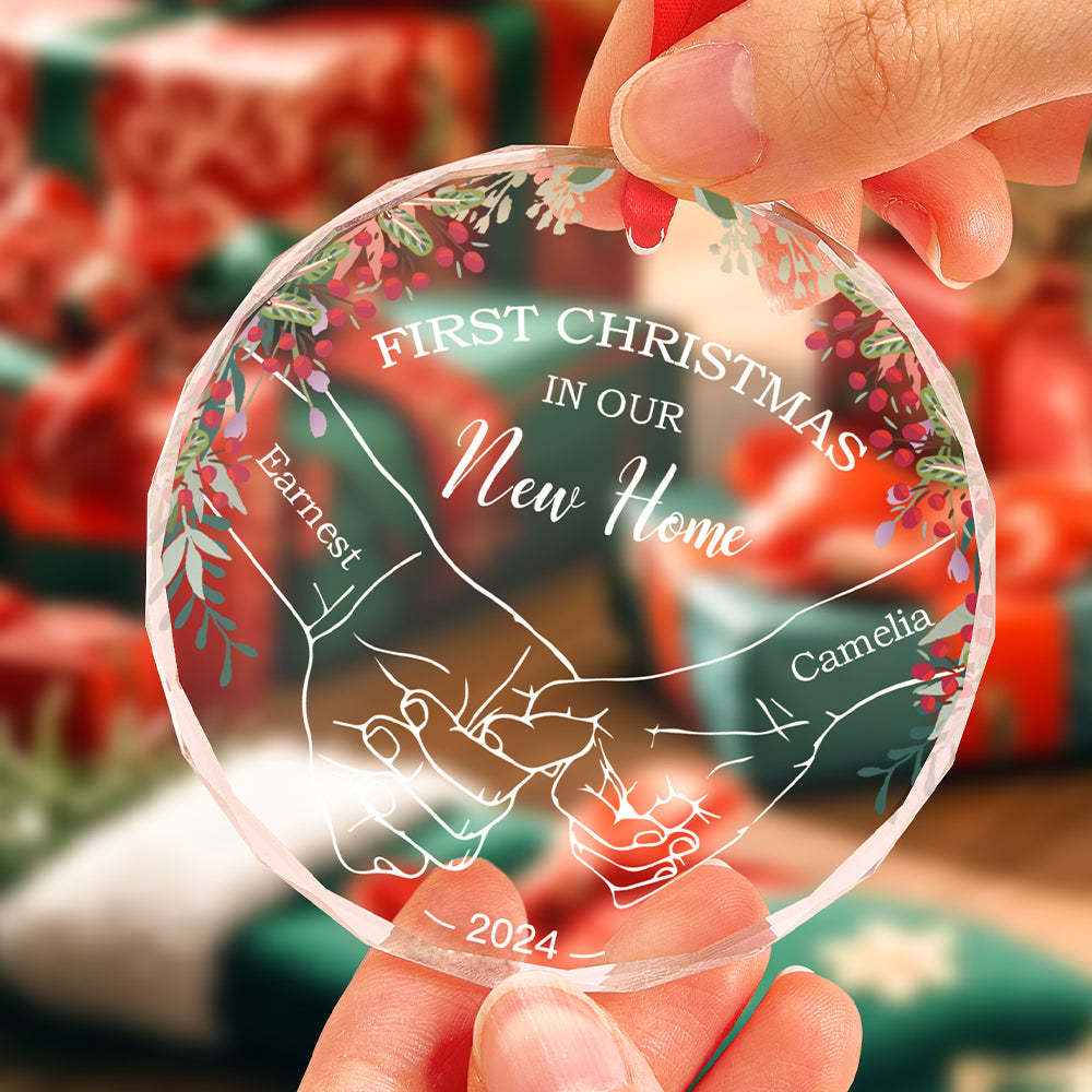 Personalized Holding Hands Ornament First Christmas Ornament Gift for Couple - yourphotoblanketuk