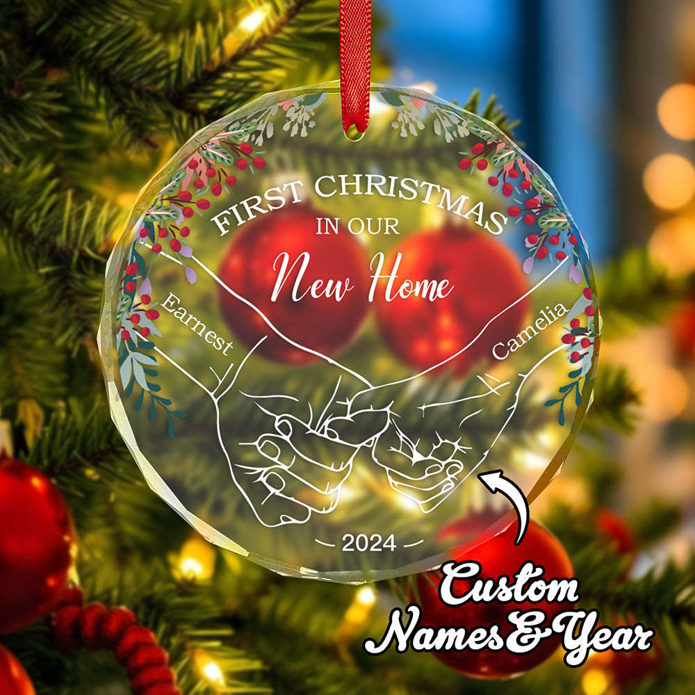 Personalized Holding Hands Ornament First Christmas Ornament Gift for Couple - yourphotoblanketuk