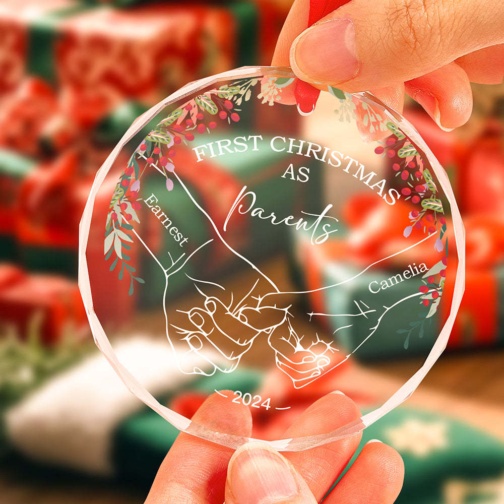 Personalized Holding Hands Ornament First Christmas Ornament Gift for Couple - yourphotoblanketuk