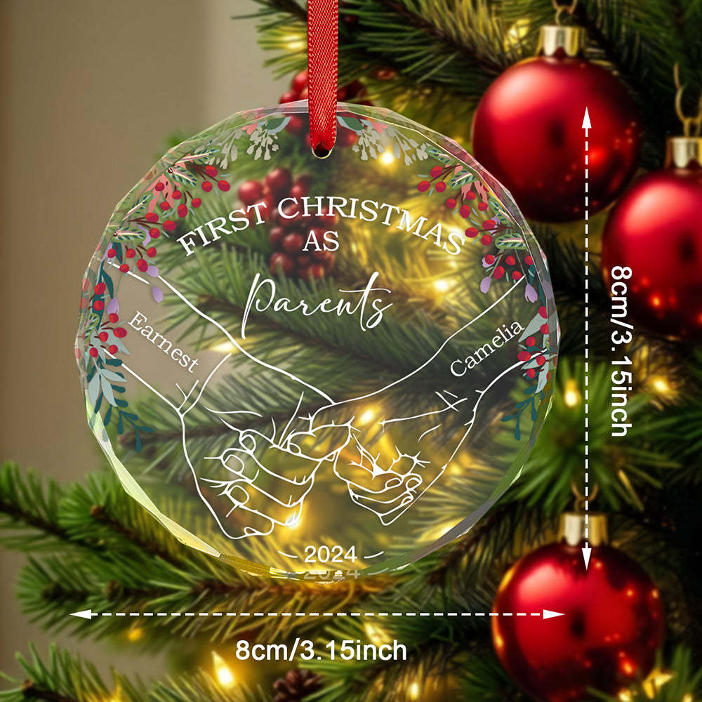 Personalized Holding Hands Ornament First Christmas Ornament Gift for Couple - yourphotoblanketuk