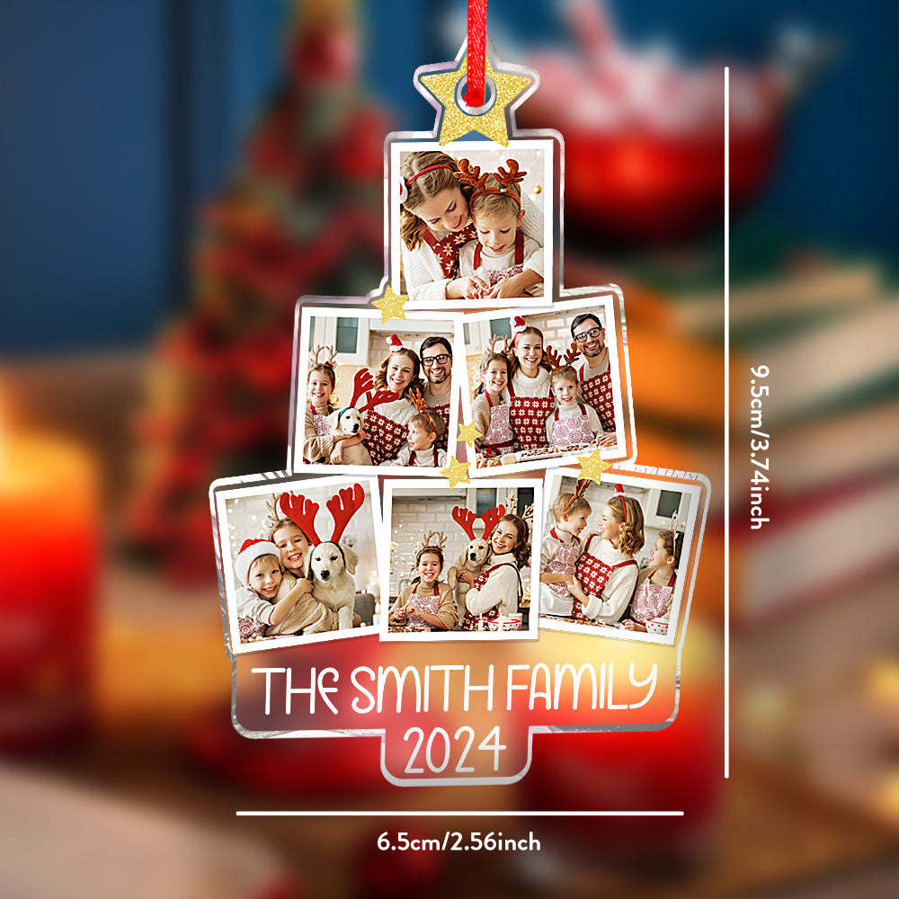 Personalized Photo Christmas Tree Ornament Custom Ornament Christmas Gift for Family - yourphotoblanketuk