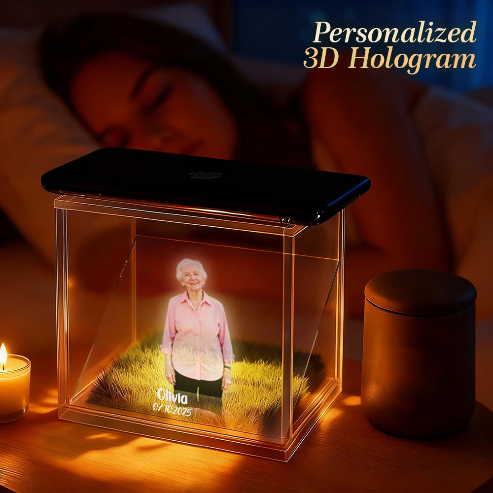 3D Holographic House Custom Photo Memorial Display Crystal-Clear Holographic Image - yourphotoblanketuk