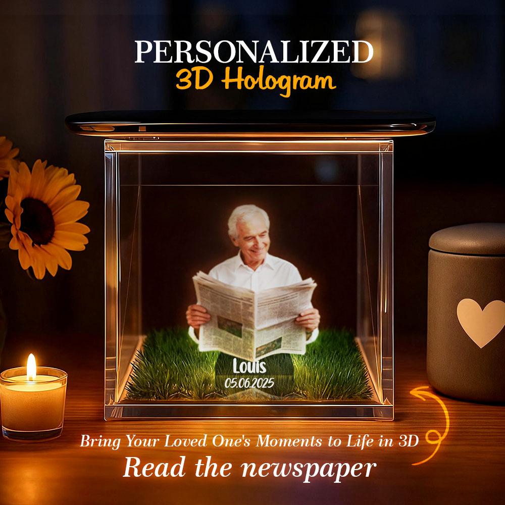 3D Holographic House Custom Photo Memorial Display Crystal-Clear Holographic Image - yourphotoblanketuk