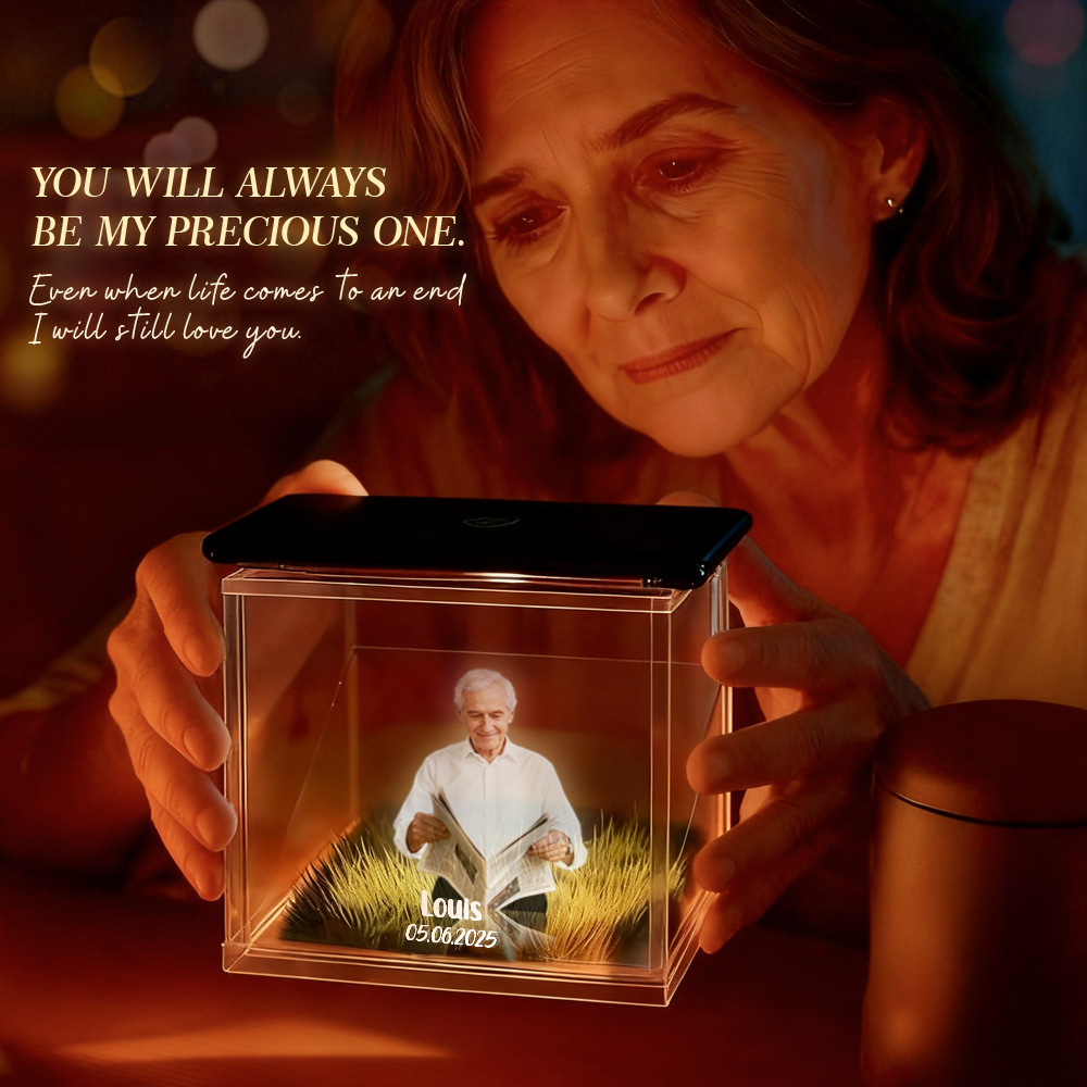 3D Holographic House Custom Photo Memorial Display Crystal-Clear Holographic Image - yourphotoblanketuk