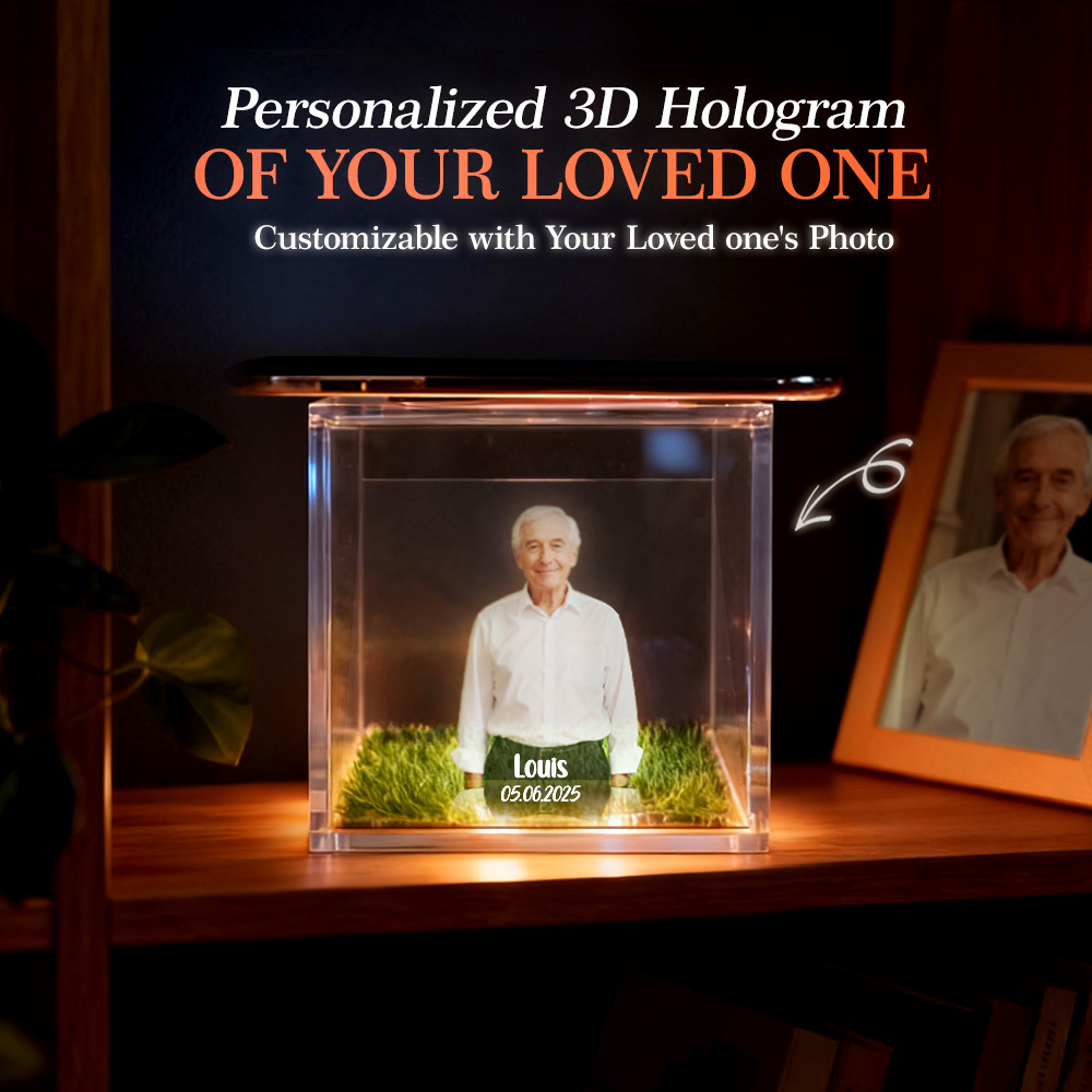 3D Holographic House Custom Photo Memorial Display Crystal-Clear Holographic Image - yourphotoblanketuk