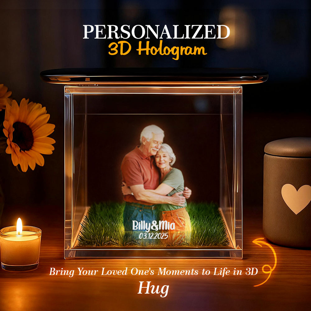 3D Holographic House Custom Photo Memorial Display Crystal-Clear Holographic Image - yourphotoblanketuk