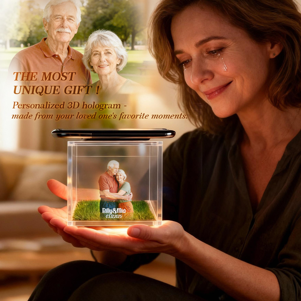 3D Holographic House Custom Photo Memorial Display Crystal-Clear Holographic Image - yourphotoblanketuk