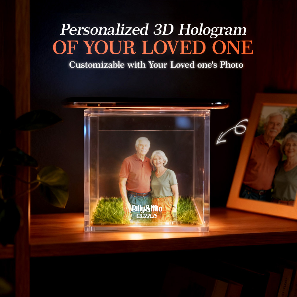 3D Holographic House Custom Photo Memorial Display Crystal-Clear Holographic Image - yourphotoblanketuk