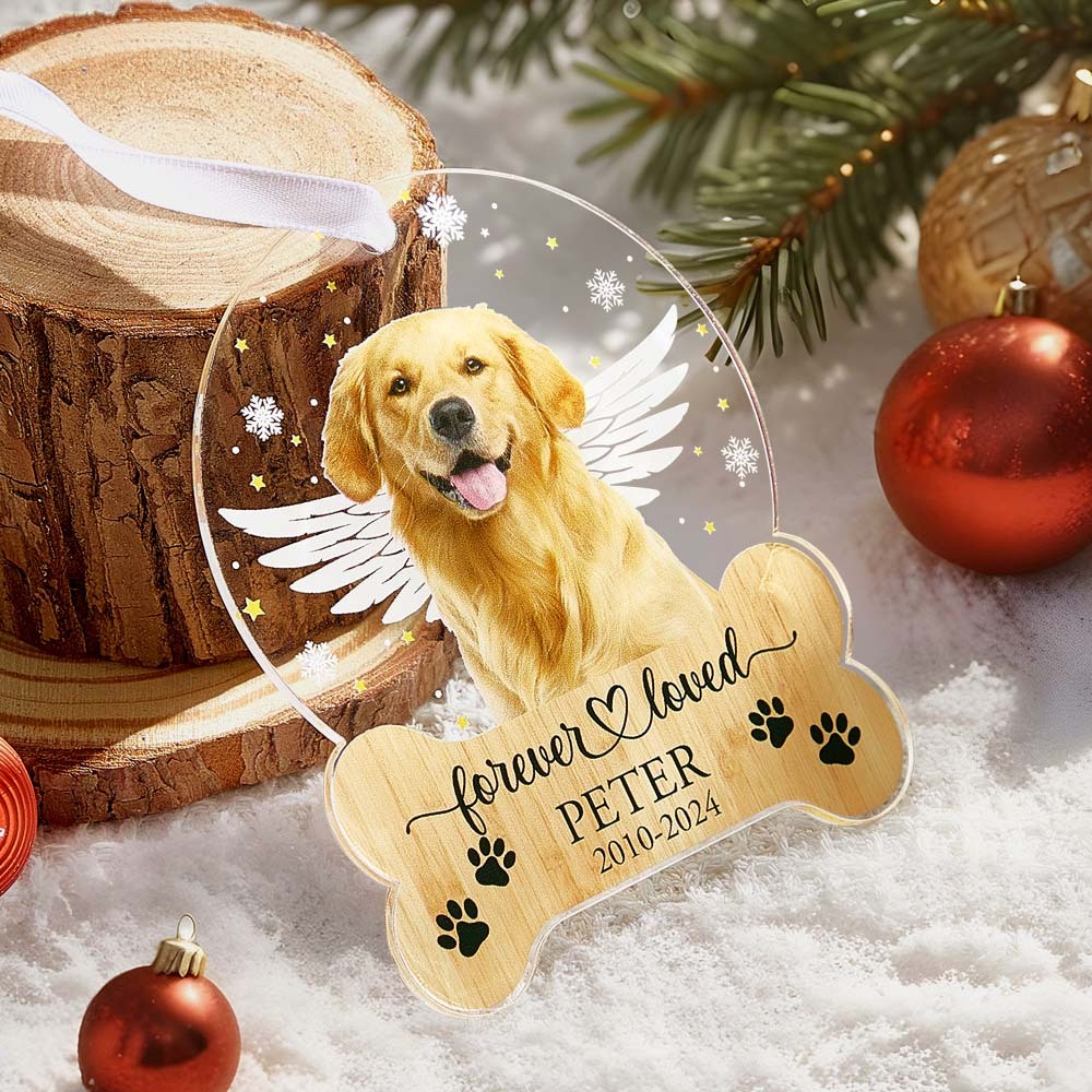 Personalized Pet Memorial Ornament Dog Christmas Ornaments Pet Loss Keepsake Gift for Pet Lovers - yourphotoblanketuk