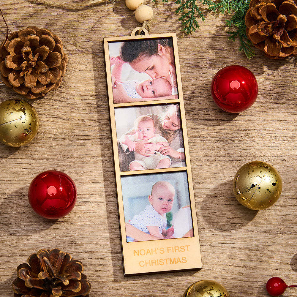 Personalized Photo Christmas Ornament Wooden Frame Ornament for Christmas Gifts - yourphotoblanketuk