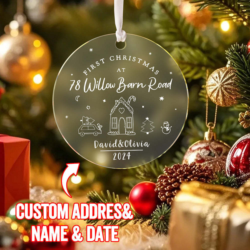 Personalised First Christmas in New Home Ornament New Home Ornament for Housewarming Gift - yourphotoblanketuk