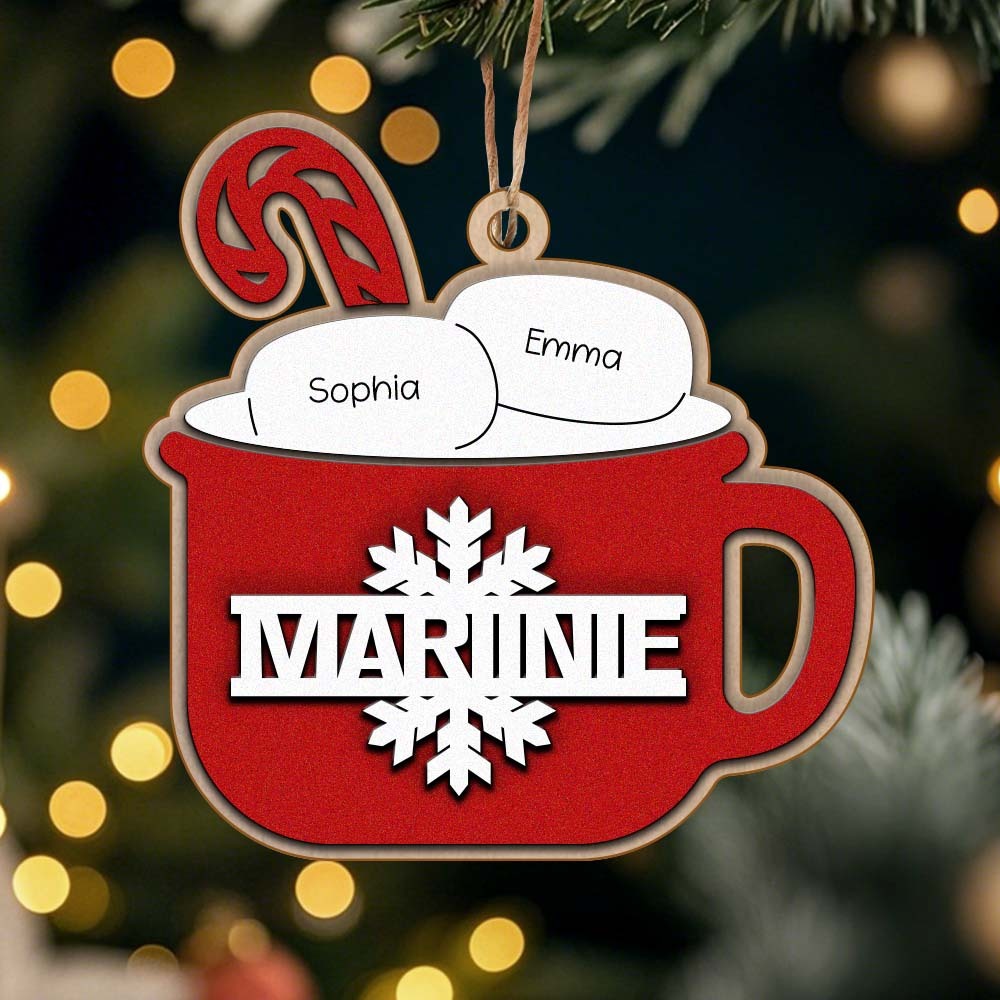 Personalized Family Hot Cocoa Ornament with Name Christmas Ornament for Family Gift - yourphotoblanketuk
