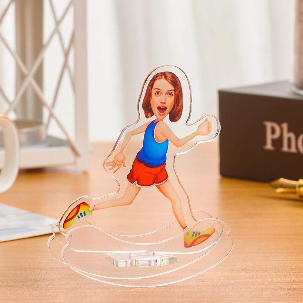 Unique Long-distance Runner Gifts Custom MiniMe Roly-poly Plaque Frame Personalized Desktop Tumbler