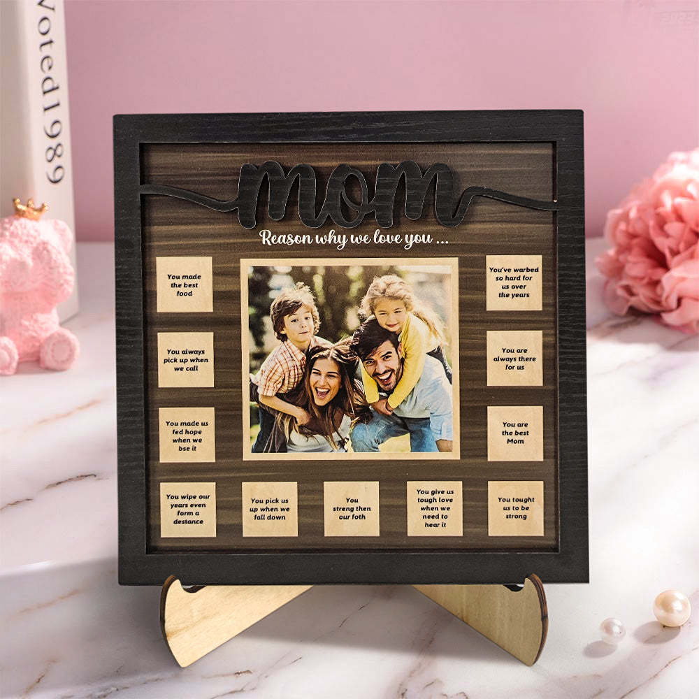 Personalized Wooden Ornament 12 Reasons Why We Love You Plaque Unique Gift for Mom - Yourphotoblanket