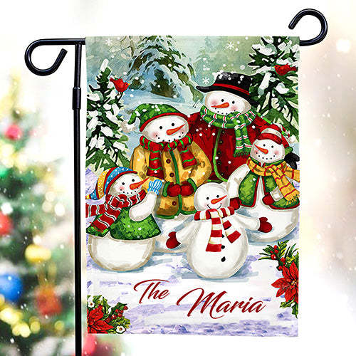 Custom Snowman Garden Flag Personalized Engraved Garden Flag Festival Garden Flag Family Gift Festival Decor