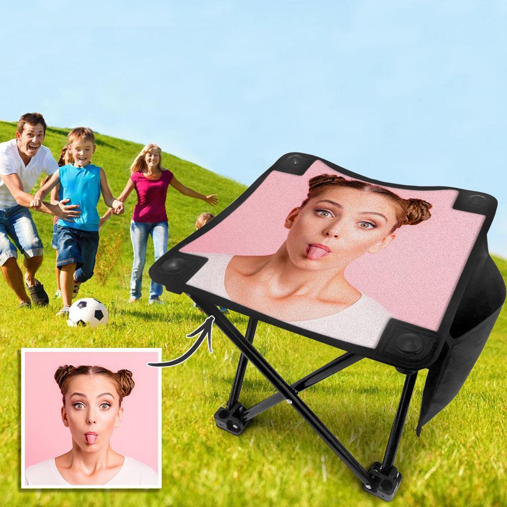 Custom Person Photo Folding Camping Stool Portable Outdoor Mini Chair