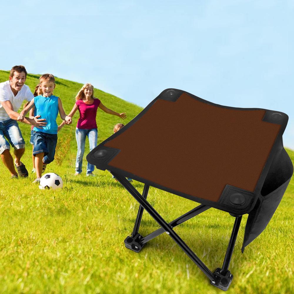 Brown Folding Camping Stool Portable Outdoor Mini Chair