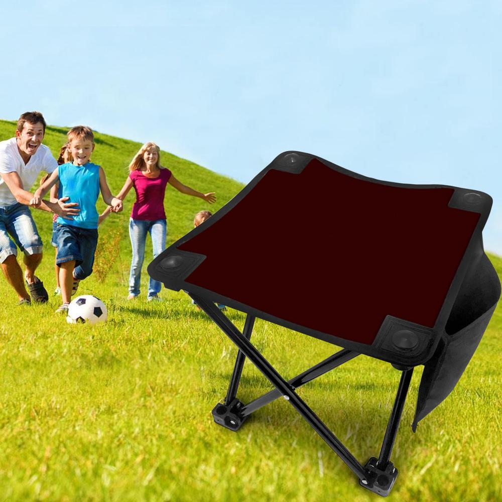 Dark Brown Folding Camping Stool Portable Outdoor Mini Chair
