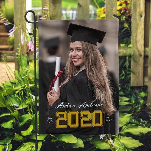 Custom Graduation Photo Garden Flag