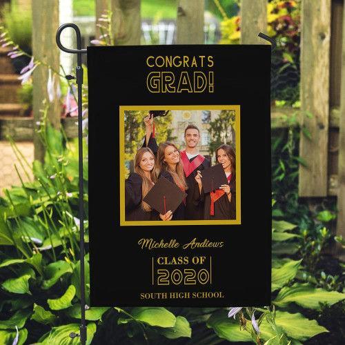 Custom Congrats Grad Photo Garden Flag