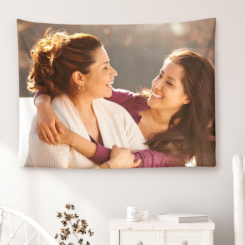 Custom Photo Tapestry Short Plush Wall Decor Hanging Painting Best Mother's Day Gift
