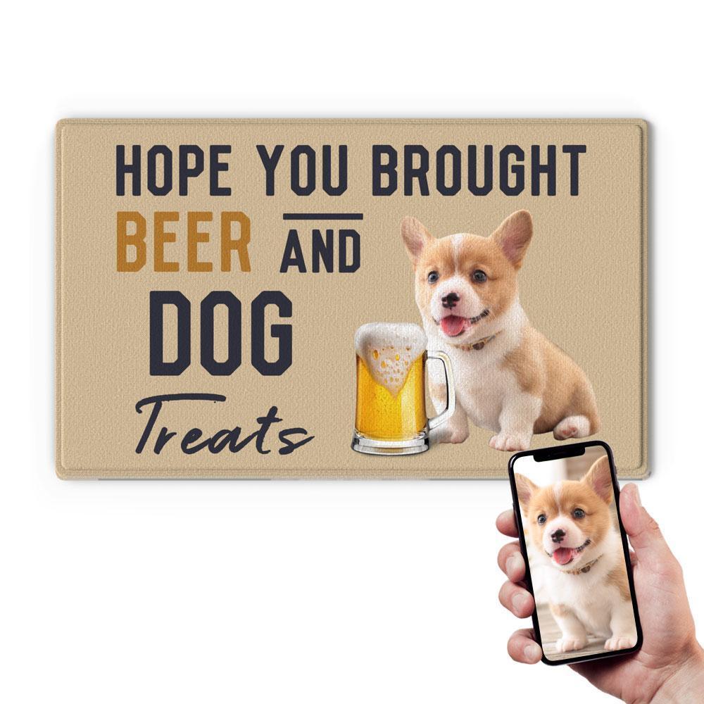 Dog Photo Doormat-Drink A Beer With Your Dog's Photo